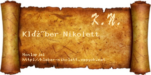 Kléber Nikolett névjegykártya