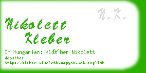 nikolett kleber business card